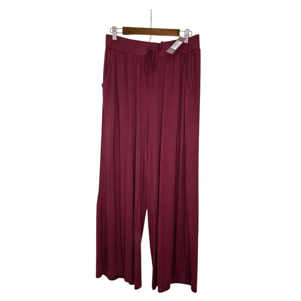 Kindred Bravely Aria Casual Lounge Pants Deep Burgandy Size Medium NWT - Picture 3 of 7